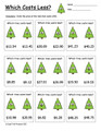 Counting Money Worksheets | Christmas Tree Theme