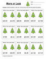 Counting Money Worksheets | Christmas Tree Theme