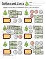 Counting Money Worksheets | Christmas Tree Theme