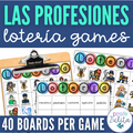 Spanish Professions Jobs Career Vocabulary Lotería Game - Las profesiones BINGO
