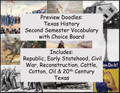 Preview Doodle Bundle: Texas History Second Semester