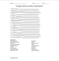 Energy Sources Word Scramble for Physical Science