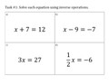 Solving Equations Thin Slicing Lesson - 8th Grade Math 8.EE.7b