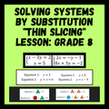 Solving Systems By Substitution Thin Slicing Lesson - 8th Grade Math 8.EE.8b