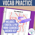 Spanish Animals Vocab Word Search - los animales búsqueda de palabras activity