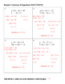 Team Target Review: Systems of Equations Group Review Activity Grade 8