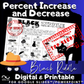 Percent Increase & Decrease Activity | Mystery Black Math Riddle Percent Change