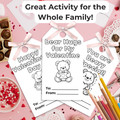 Valentine's Day Coloring Cards for Kids, Home and School, DIY Valentine Card, Coloring Book Style