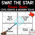 Texas History Review Game Swat the Star Civil Rights and Modern Texas Editable