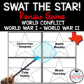 Texas History Review Game Swat the Star World War I to World War II WWI WWII Editable