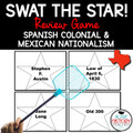Texas History Review Game Swat the Star Spanish Colonial and Mexican Nationalism Editable