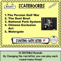 EOC US History Review Game Scattergories EDITABLE STAAR