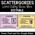 WORLD HISTORY Review Game Scattergories EDITABLE