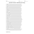 Business Marketing and Pricing in Agriculture Word Scramble