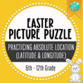 Easter Geography Picture Puzzle Practicing Latitude and Longitude