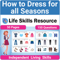 Essential Life Skills Activity - Dressing for Spring, Summer, Fall, and Winter