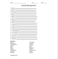 Animal Microgenetics Word Scramble