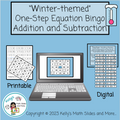 One-Step Equation Bingo - Addition and Subtraction - Winter-Themed