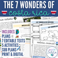 7 Wonders of Costa Rica Spanish Culture & Geography Readings + Activities