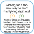Multiplying Decimals with Number Chips - Winter-Themed - Digital and Printable