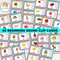 Beginning Middle and End | Beginning Middle Ending Sound Clip Cards | Literacy