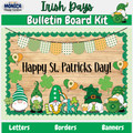 St. Patrick's Lucky Gnomes Bulletin Board Kit-Irish Clover Classroom Decor-March