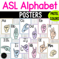 ASL Alphabet Letters American Sign Language Posters for Classrooms Pastel Colors