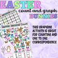 Easter Bunnies Math I Spy Worksheets Count and Graph for Early Education