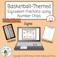 Equivalent Fractions with Number Chips - Basketball - Digital/Printable