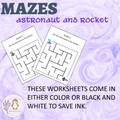 Astronaut and Robot Maze Activities for Preschoolers and Early Elementary