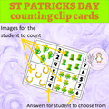 St Patrick's Day Counting Clip Cards to Learn Numbers Counting 0 to 10