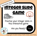 Integer Slide Math Game - Basketball-Themed