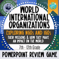 NEW! International Organizations Review PowerPoint Game— Geography, Government, Civics