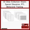 Data Collection Fillable Special Education RTI IEP Progress Monitoring 33 Sheets