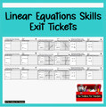 Linear Equations Slope Intercept Standard Form Exit Tickets Formative Assessments