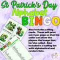 St Patrick's Day Alphabet Bingo Cards Alphabet Activity Game - 5x5