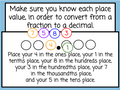 Fractions to Decimals with Number Chips - Digital and Printable - Winter-Themed