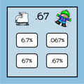 Fractions Decimals Percentages Conversion Slide Game - Winter-Themed