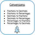 Fractions Decimals Percentages Conversion Slide Game - Winter-Themed