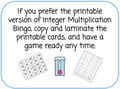 Integer Multiplication Bingo - digital and printable - Winter-Themed