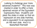 Advanced Equivalent Expressions Race - Basketball-Themed - Digital and Printable