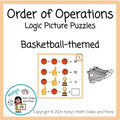 Order of Operations Logic Picture Puzzles - Basketball-Themed Activity