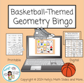 Geometry Bingo - Basketball-Themed - Digital and Printable