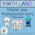 Math Land Game - Master Your Multiplication Facts - Winter Version