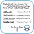 Math Land Game - Master Your Multiplication Facts - Winter Version