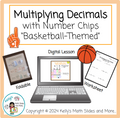 Multiplying Decimals with Number Chips - Basketball-Themed - Digital and Printable