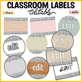 Editable Student Name Tags, Classroom Labels, Back to School Labels