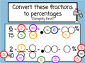 Percentages - Convert from Fractions and Decimals with Number Chips - Winter-Themed