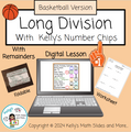 Basketball-Themed Long Division with Number Chips - Digital and Printable