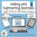 Winter-Themed Adding and Subtracting Decimals with Number Chips - Digital and Printable